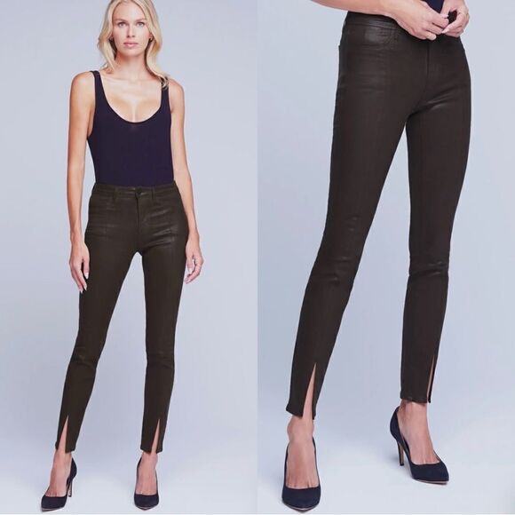 L'AGENCE Denim - NWT  L'Agence Jyothi Skinny Brow Cocoa Jeans Coated High Rise Ankle Size 32